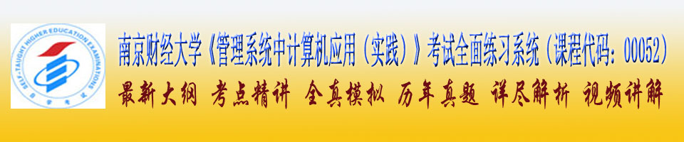 南京财经大学管理系统中计算机应用00052实践考试